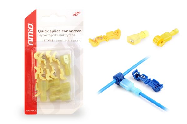 Cuplaje electrice pentru imbinari rapide de tip-T 04 - 6mm2, 24A, 5 buc blister